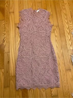 Sleeveless Lace Sheath Dress in Dusty Rose